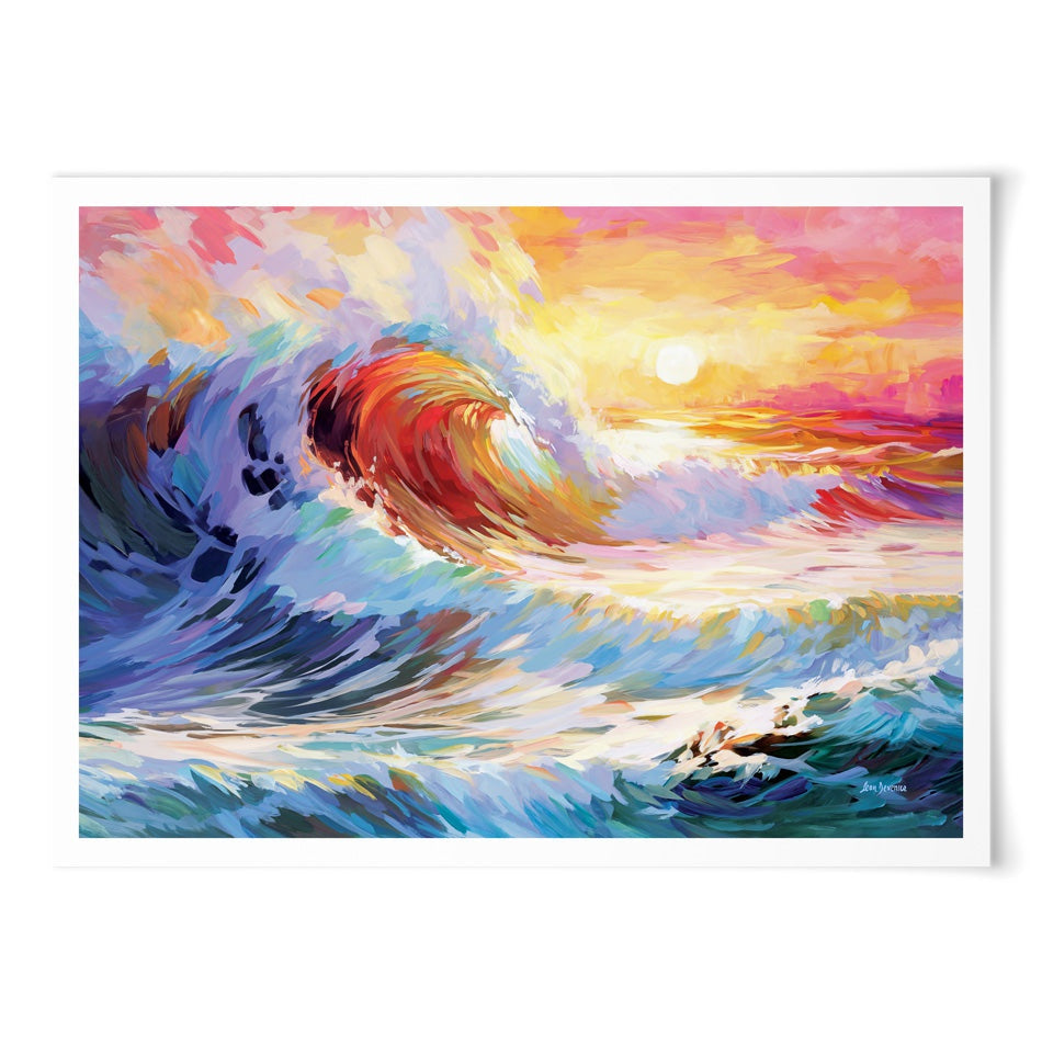 Colourful Ocean Waves In California Art Print Colourful Ocean Waves In California Art Print wall art product Leon Devenice