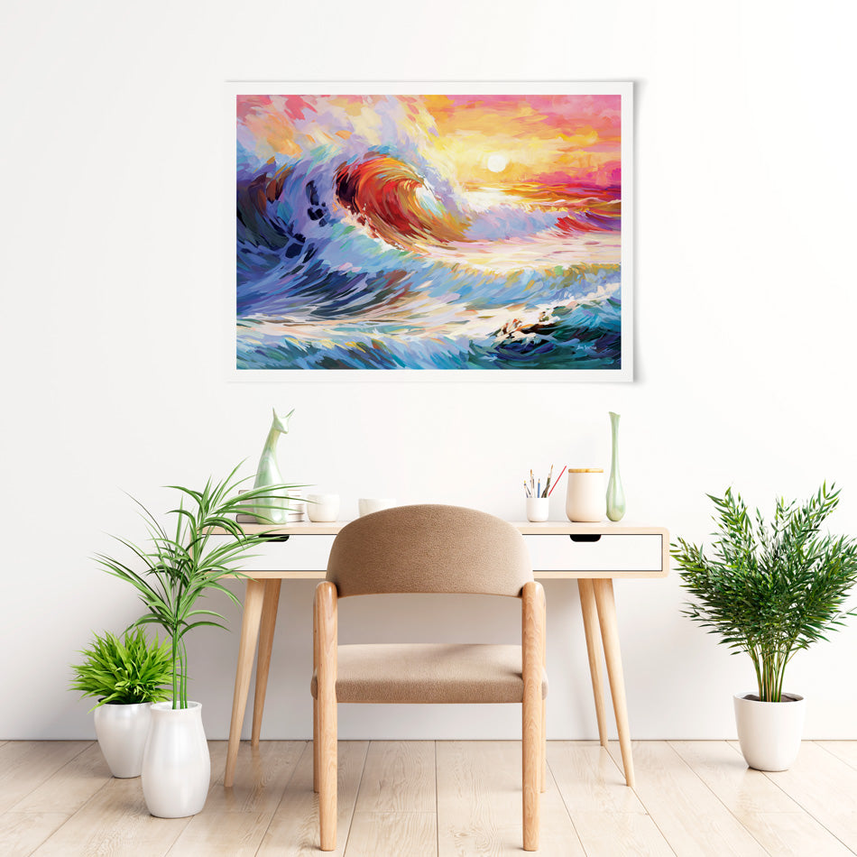 Colourful Ocean Waves In California Art Print Colourful Ocean Waves In California Art Print wall art product Leon Devenice
