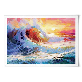 Colourful Ocean Waves In California Art Print Colourful Ocean Waves In California Art Print wall art product Leon Devenice
