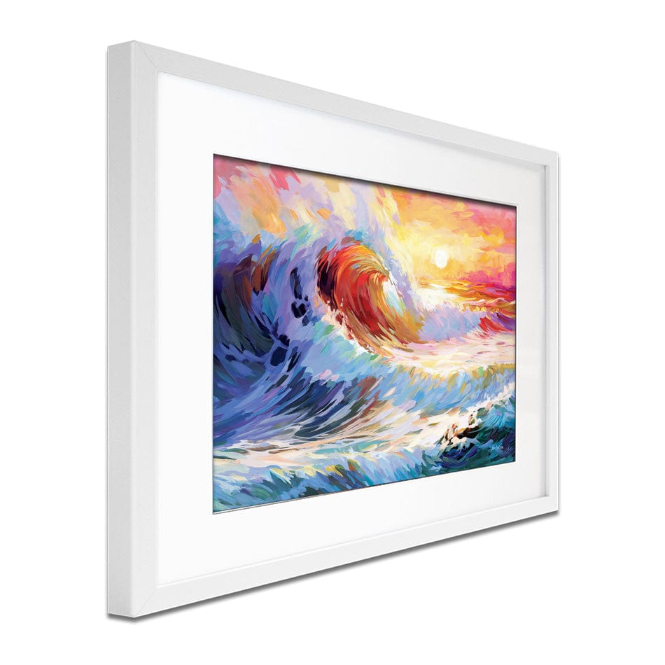 Colourful Ocean Waves In California Framed Art Print wall art product Leon Devenice