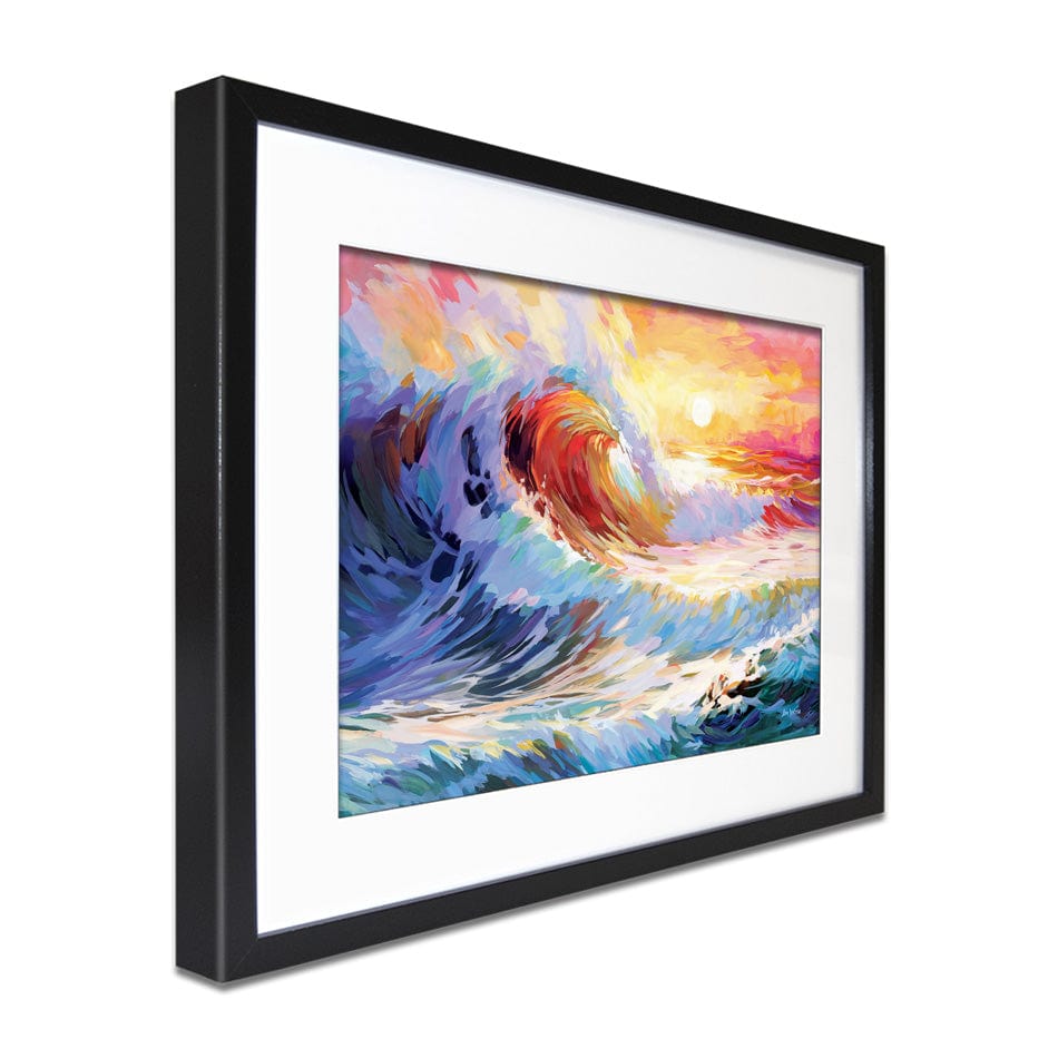 Colourful Ocean Waves In California Framed Art Print wall art product Leon Devenice
