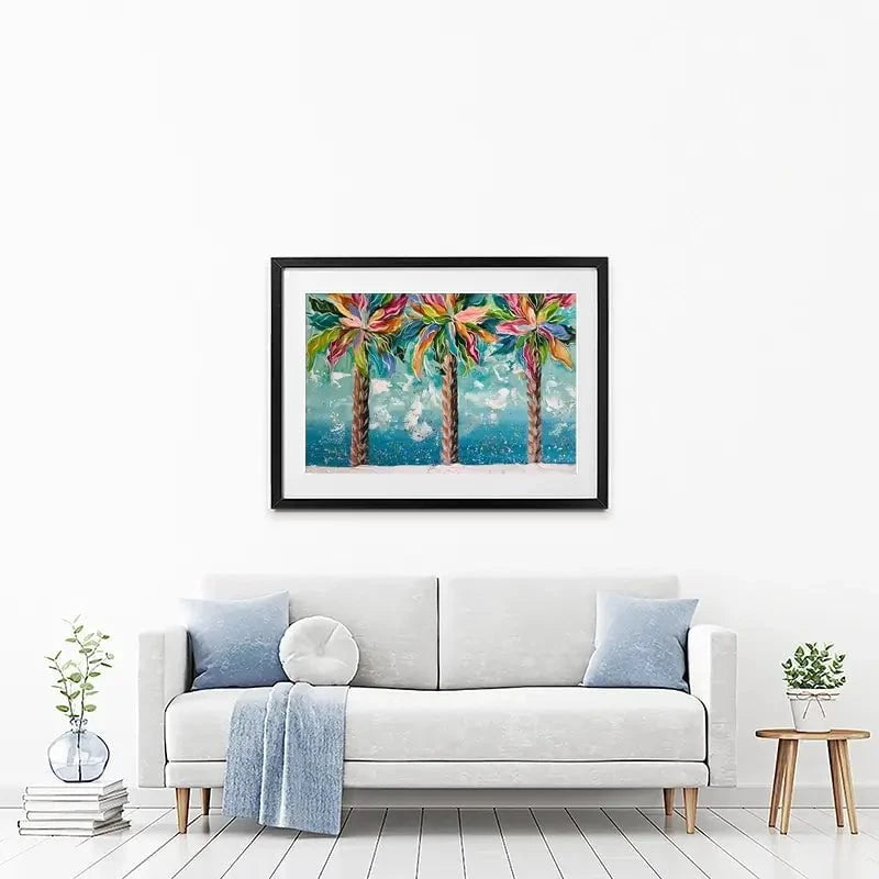 Colourful Palms Framed Art Print Colourful Palms Framed Art Print wall art product Estelle Grengs - Independent