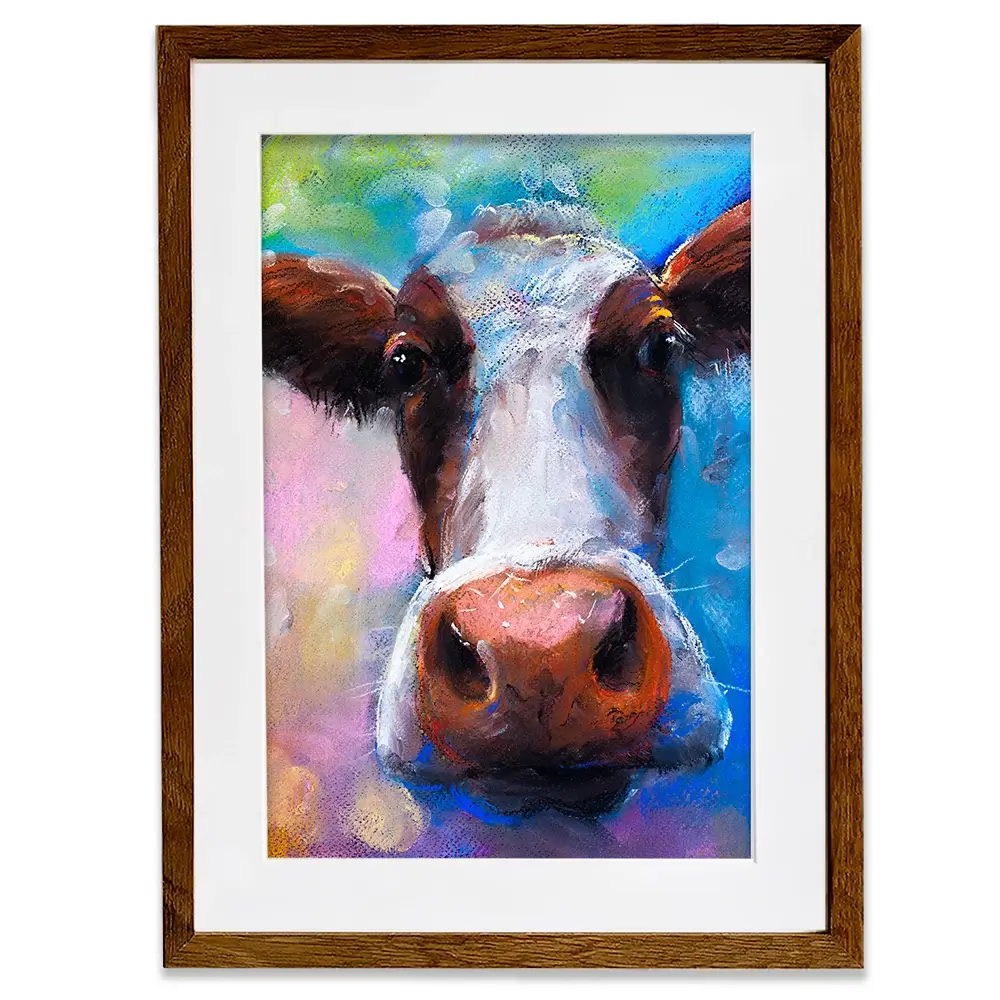 Colourful Pastel Cow Framed Art Print Colourful Pastel Cow Framed Art Print wall art product Ivailo Nikolov / Shutterstock