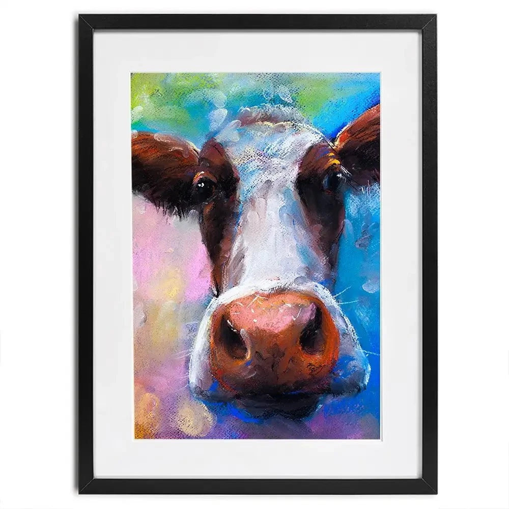 Colourful Pastel Cow Framed Art Print Colourful Pastel Cow Framed Art Print wall art product Ivailo Nikolov / Shutterstock