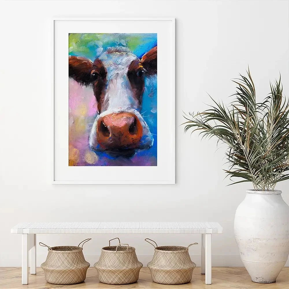 Colourful Pastel Cow Framed Art Print Colourful Pastel Cow Framed Art Print wall art product Ivailo Nikolov / Shutterstock