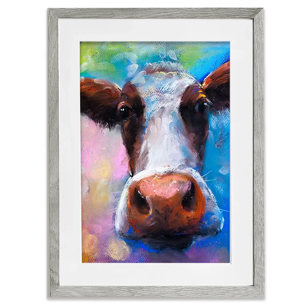 Colourful Pastel Cow Framed Art Print Colourful Pastel Cow Framed Art Print wall art product Ivailo Nikolov / Shutterstock