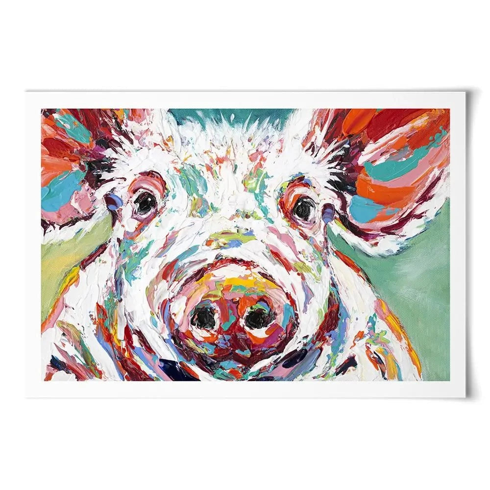 Colourful Piggy Art Print Colourful Piggy Art Print wall art product Carolee Vitaletti
