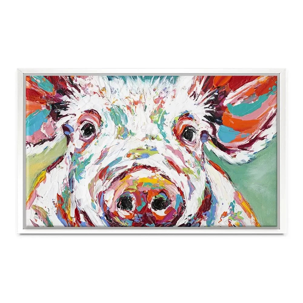 Colourful Piggy Canvas Print Colourful Piggy Canvas Print wall art product Carolee Vitaletti