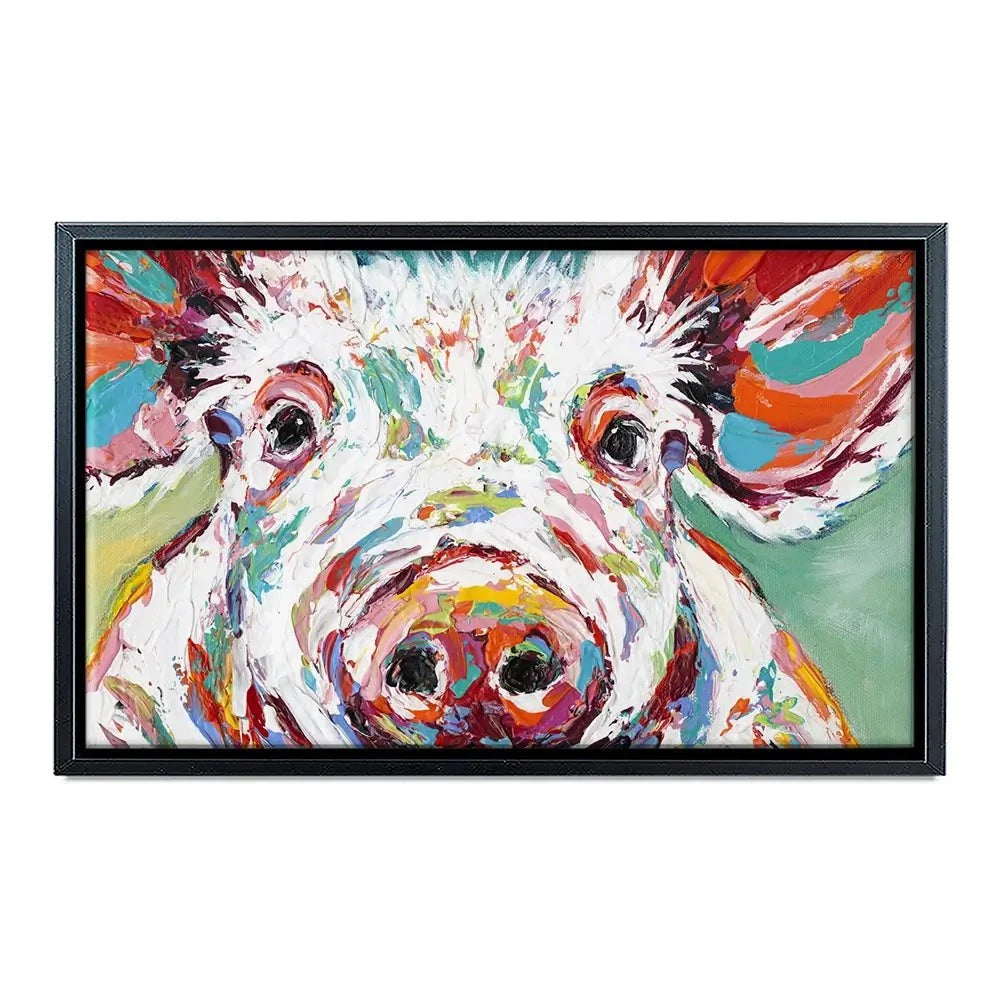Colourful Piggy Canvas Print Colourful Piggy Canvas Print wall art product Carolee Vitaletti