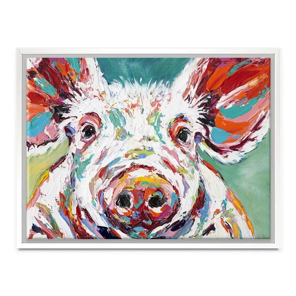Colourful Piggy Canvas Print Colourful Piggy Canvas Print wall art product Carolee Vitaletti