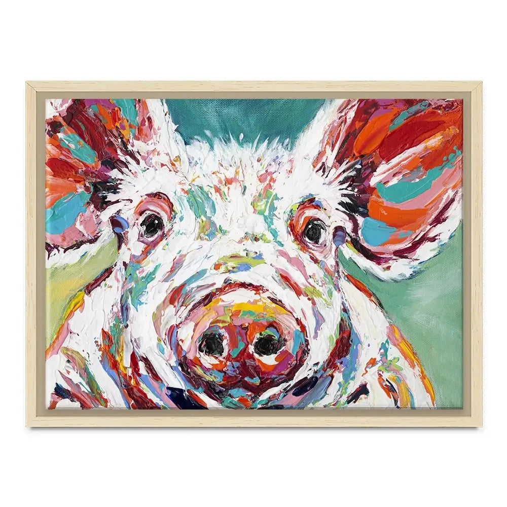 Colourful Piggy Canvas Print Colourful Piggy Canvas Print wall art product Carolee Vitaletti