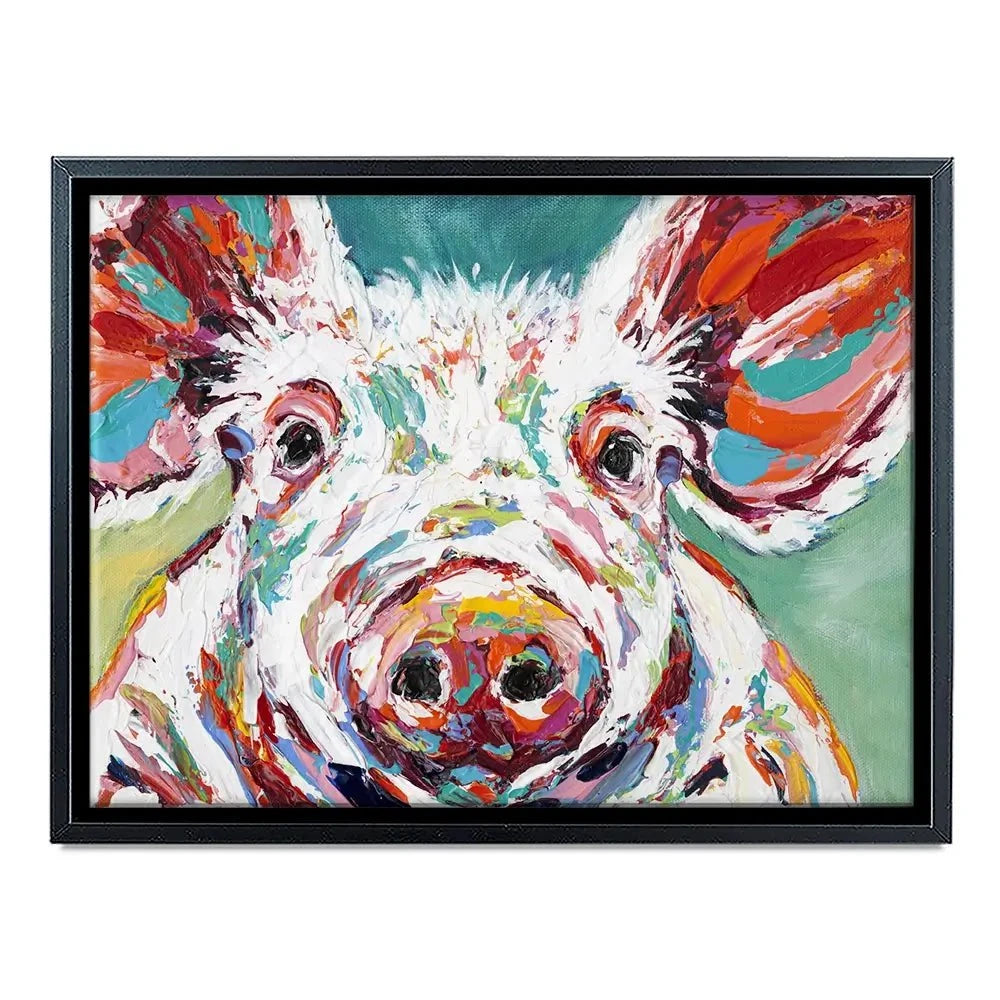 Colourful Piggy Canvas Print Colourful Piggy Canvas Print wall art product Carolee Vitaletti