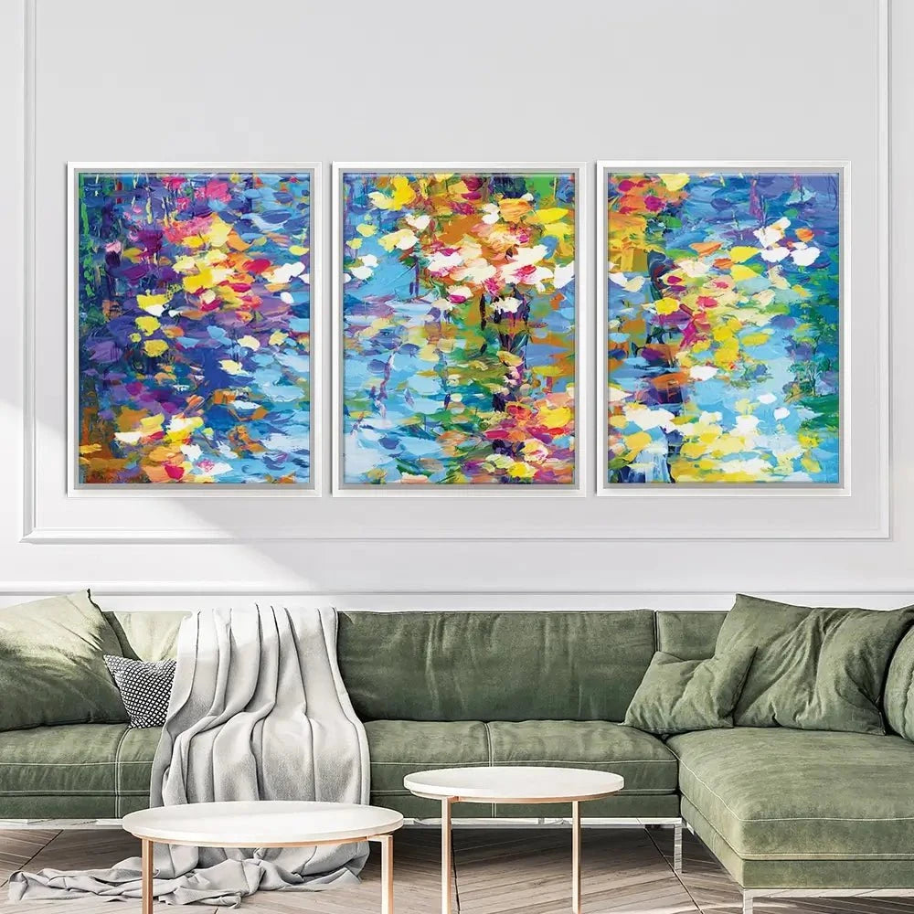 Colourful Reflections Trio Canvas Print Colourful Reflections Trio Canvas Print wall art product Leon Devenice