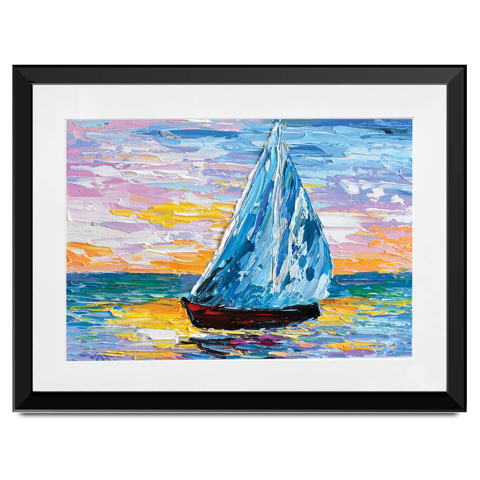 Colourful Sailing Boat Framed Art Print Colourful Sailing Boat Framed Art Print wall art product Olga Tkachyk