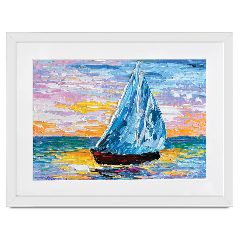 Colourful Sailing Boat Framed Art Print Colourful Sailing Boat Framed Art Print wall art product Olga Tkachyk