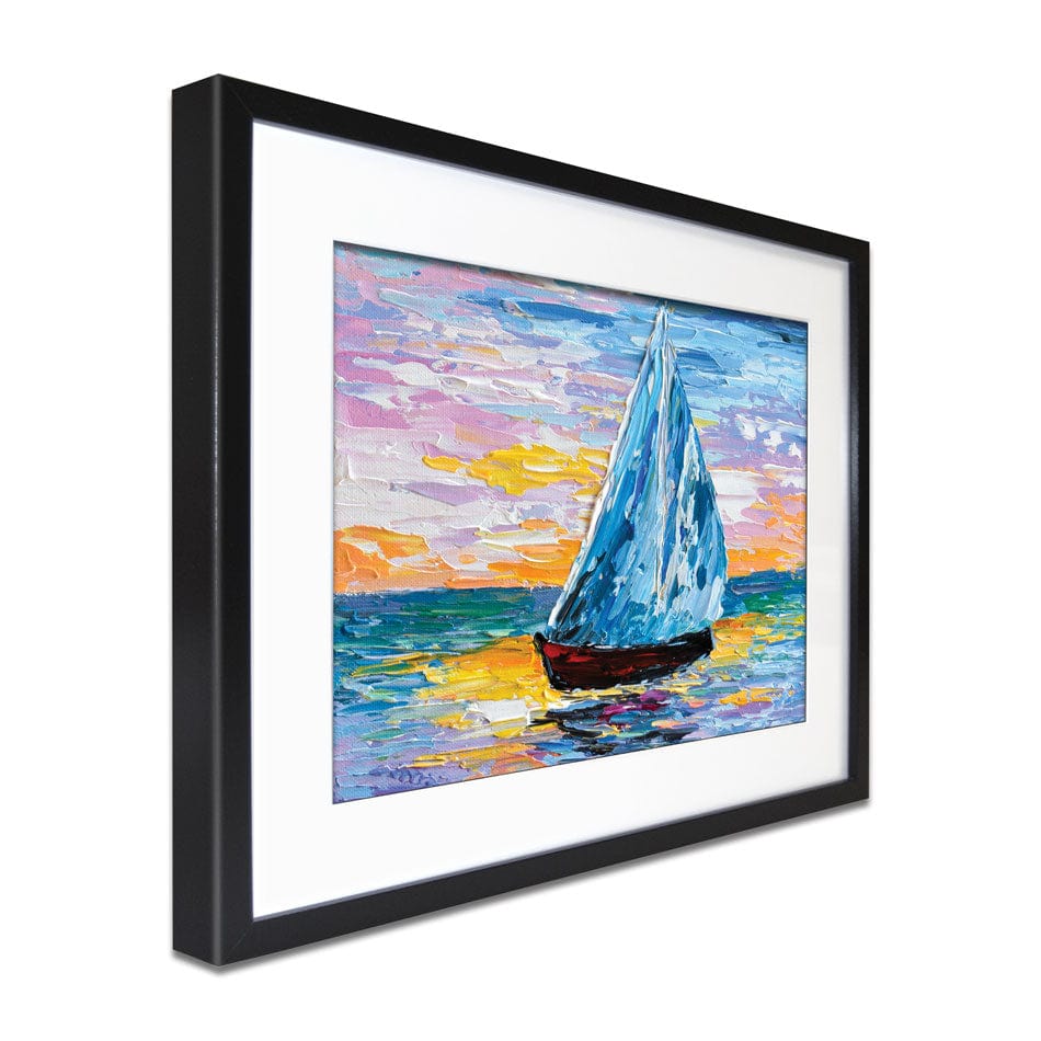 Colourful Sailing Boat Framed Art Print wall art product Olga Tkachyk