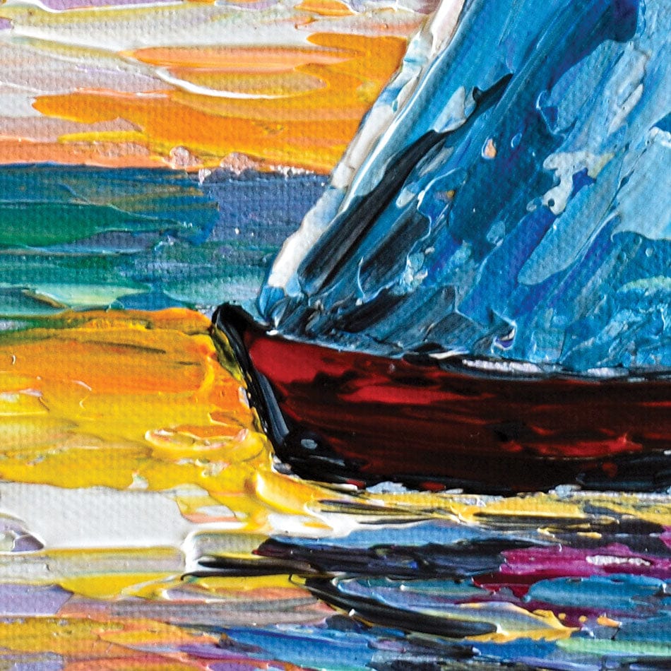 Colourful Sailing Boat Framed Art Print wall art product Olga Tkachyk