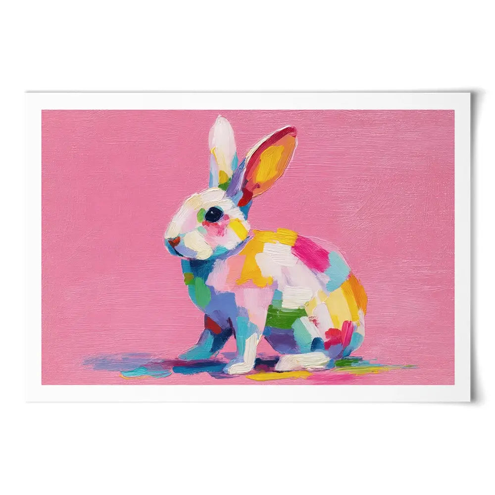 Colourful Spots Bunny Art Print Colourful Spots Bunny Art Print wall art product Petals Prints Design - Independent