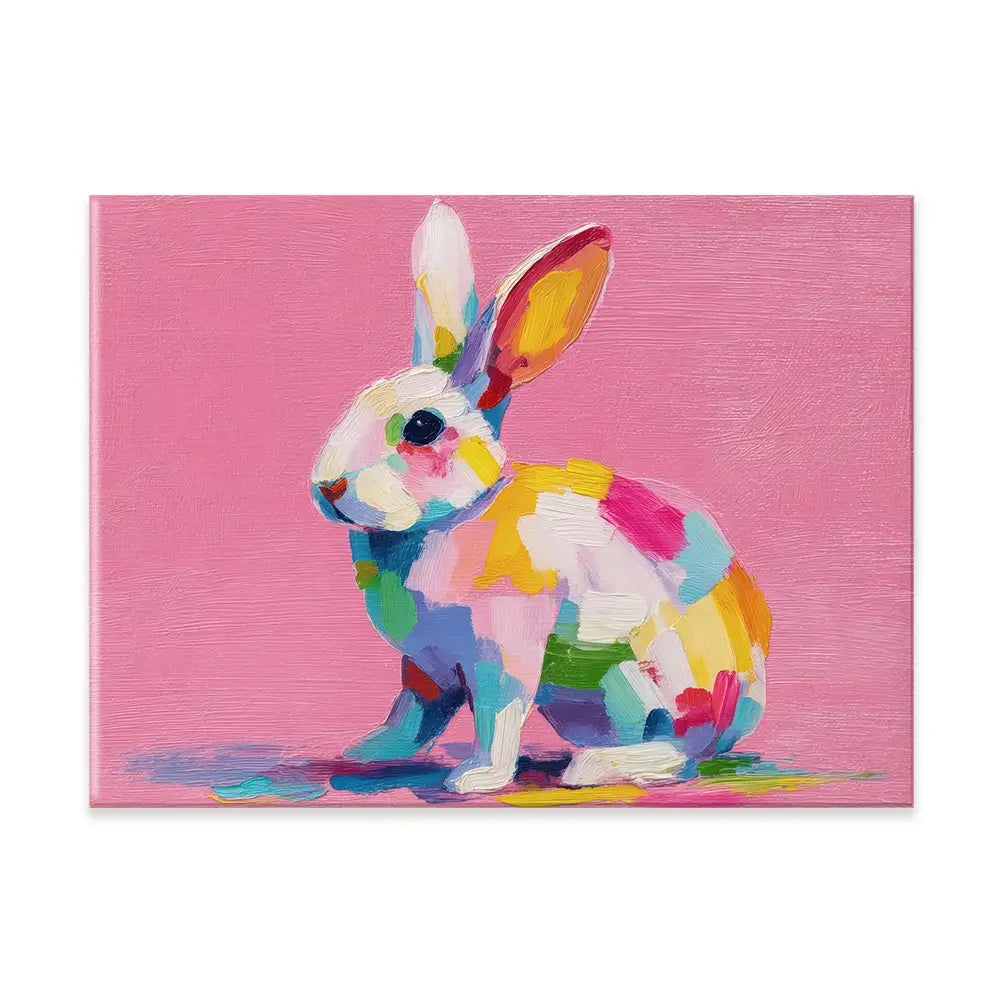 Colourful Spots Bunny Canvas Print Colourful Spots Bunny Canvas Print wall art product Petals Prints Design - Independent