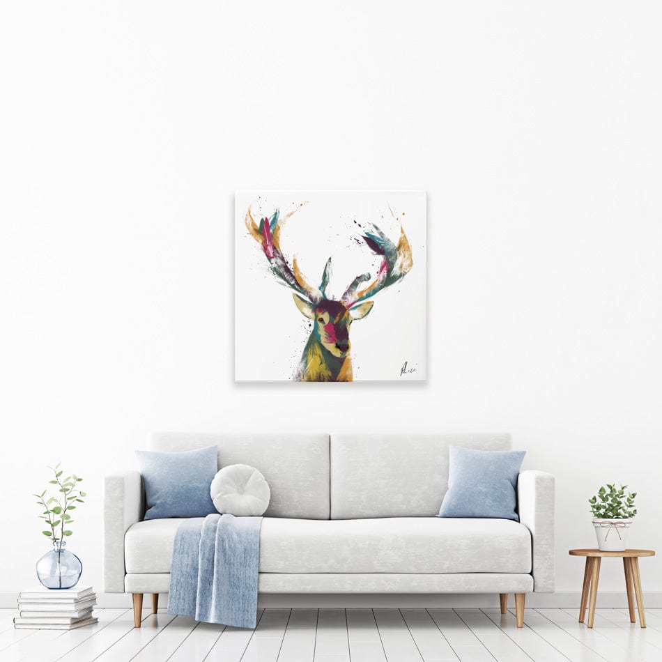 Colourful Stag Canvas Print wall art product Aimee Linzi