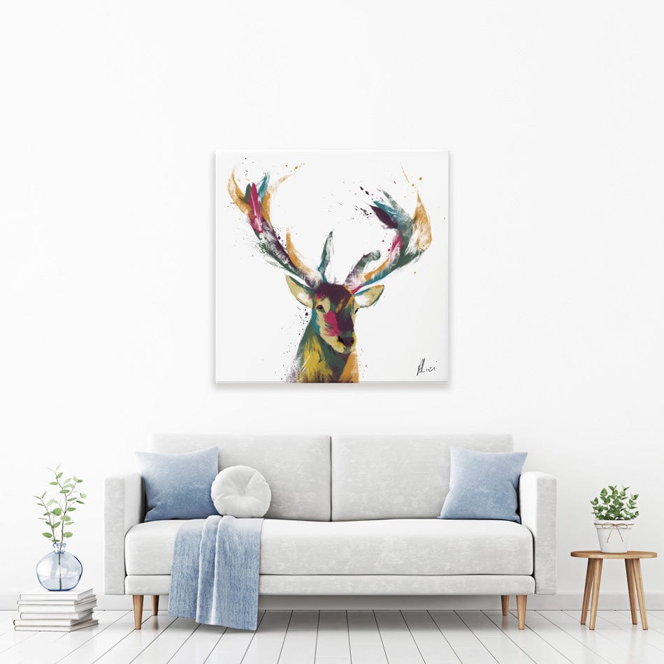 Colourful Stag Canvas Print wall art product Aimee Linzi