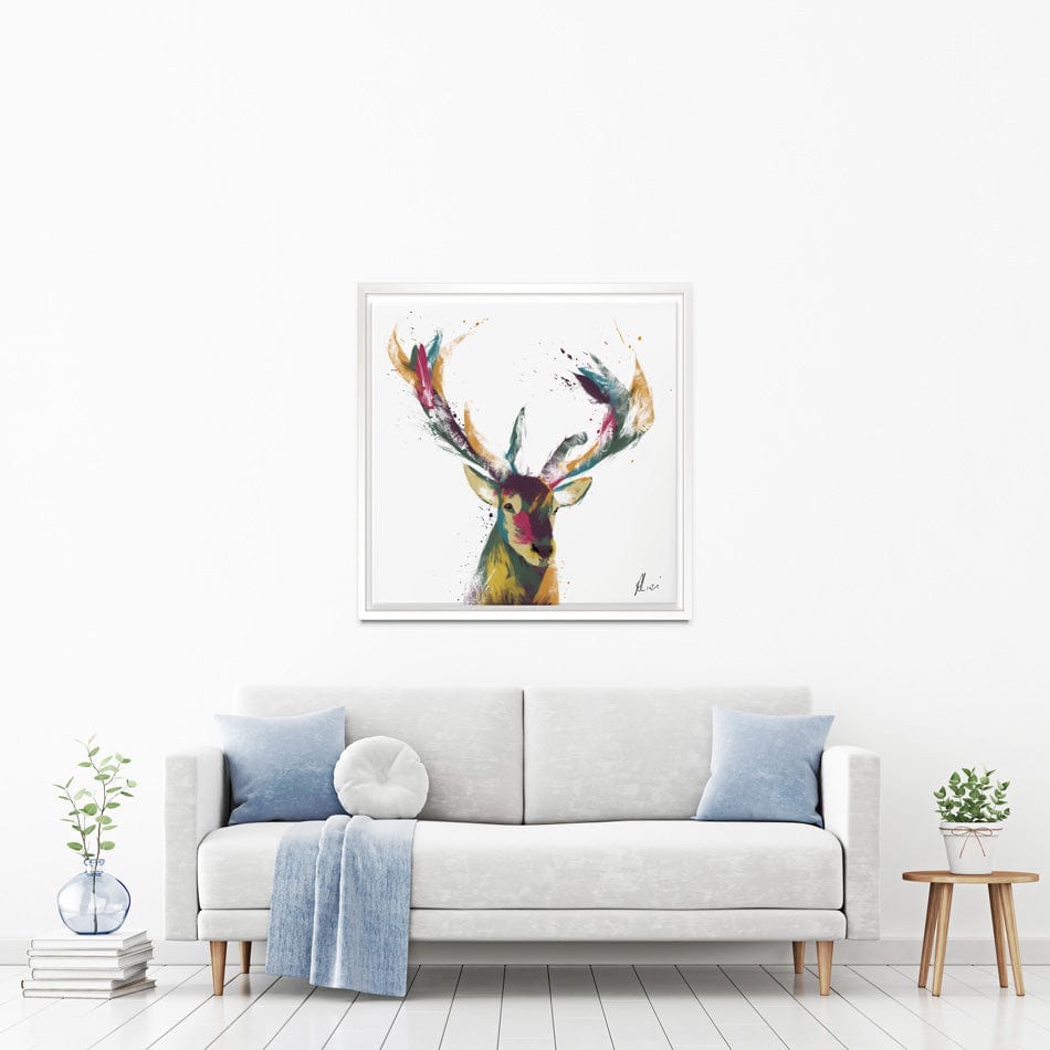 Colourful Stag Canvas Print wall art product Aimee Linzi