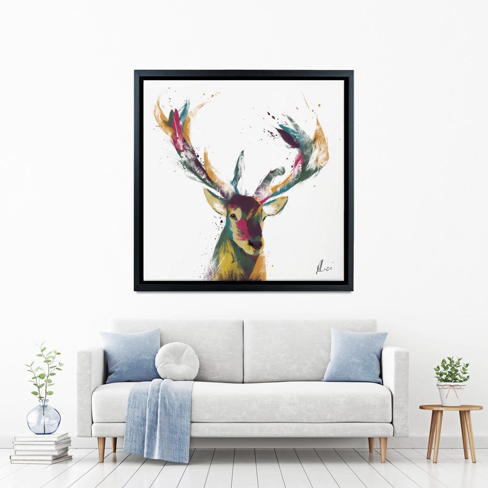 Colourful Stag Canvas Print wall art product Aimee Linzi
