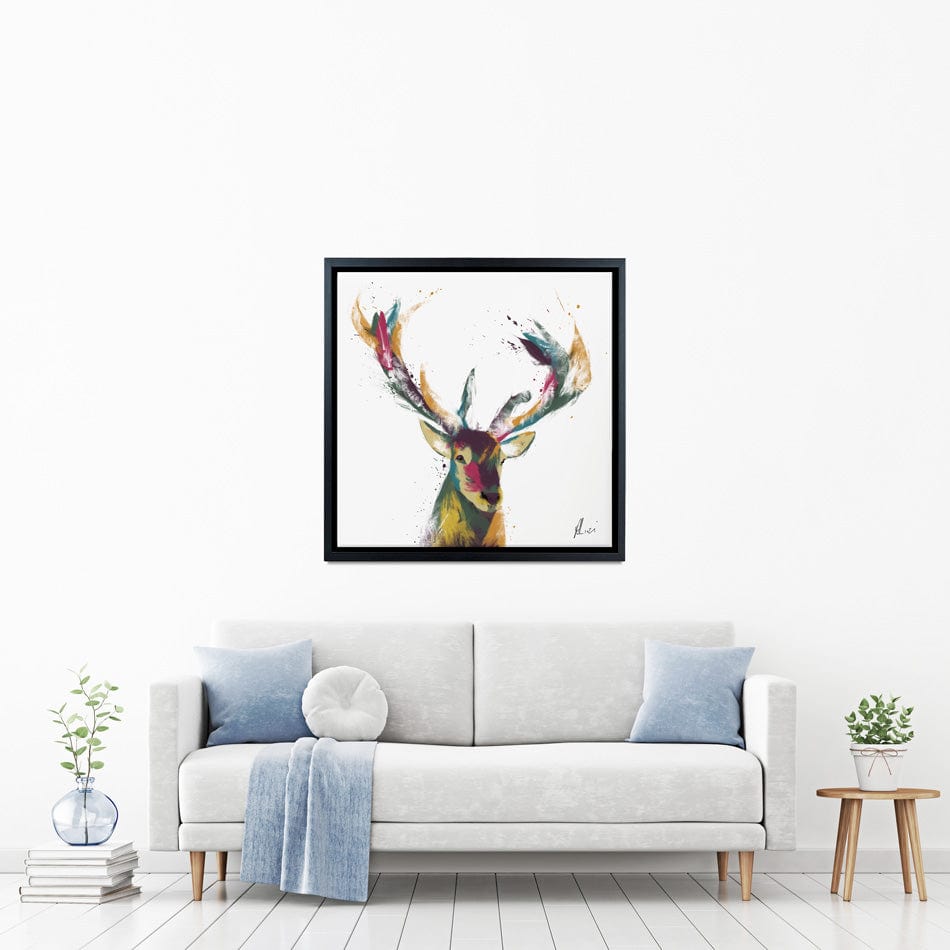 Colourful Stag Canvas Print wall art product Aimee Linzi