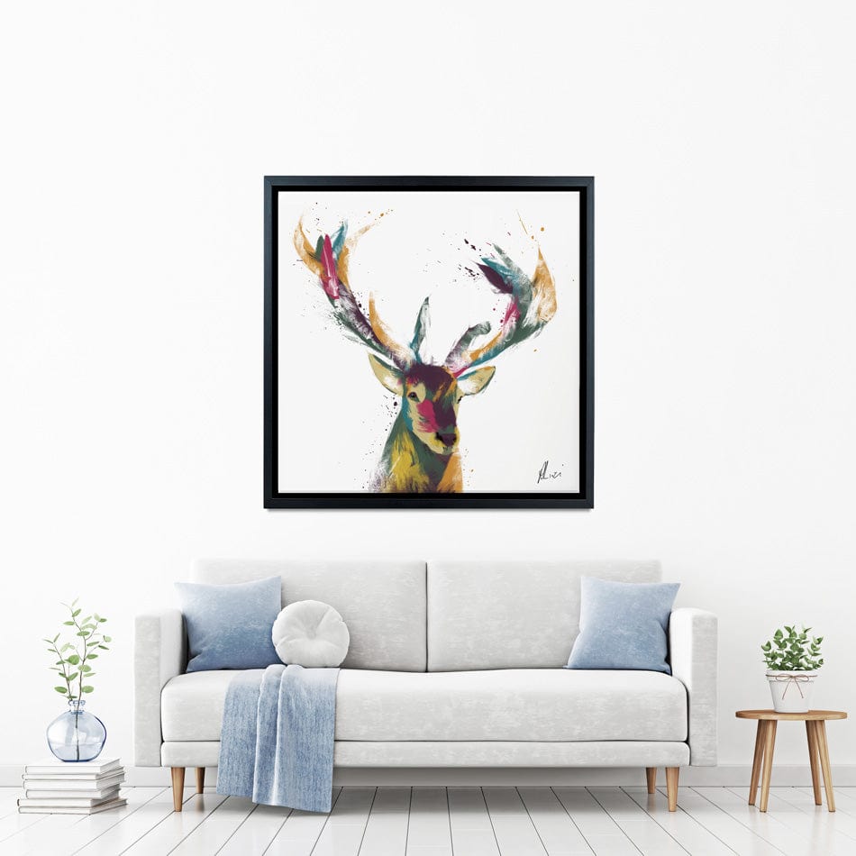 Colourful Stag Canvas Print wall art product Aimee Linzi