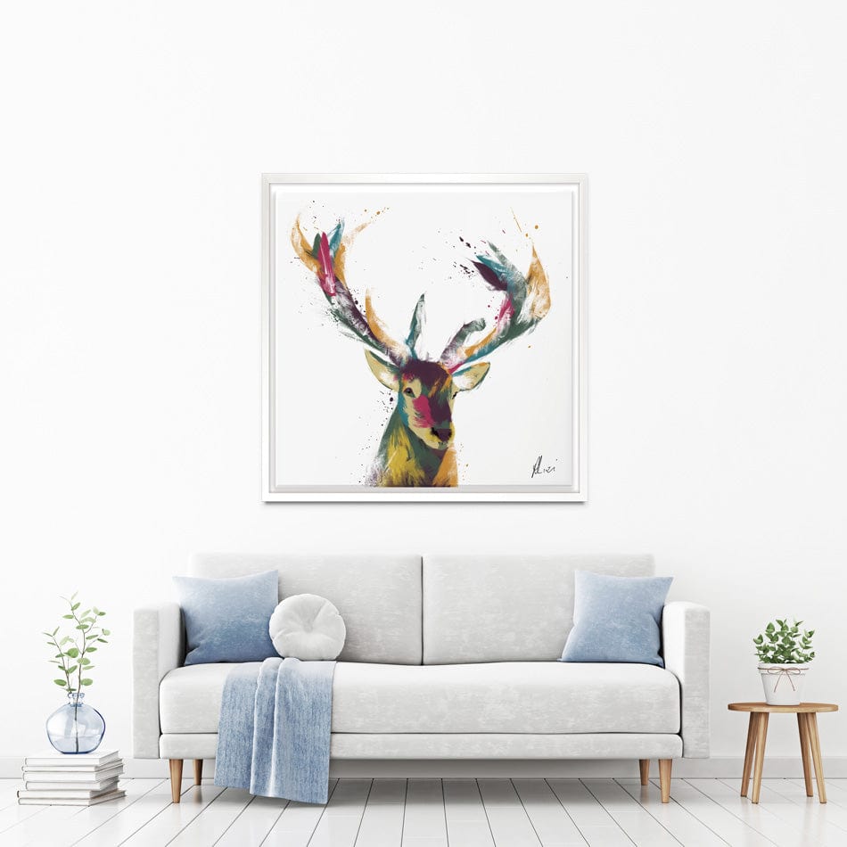 Colourful Stag Canvas Print wall art product Aimee Linzi