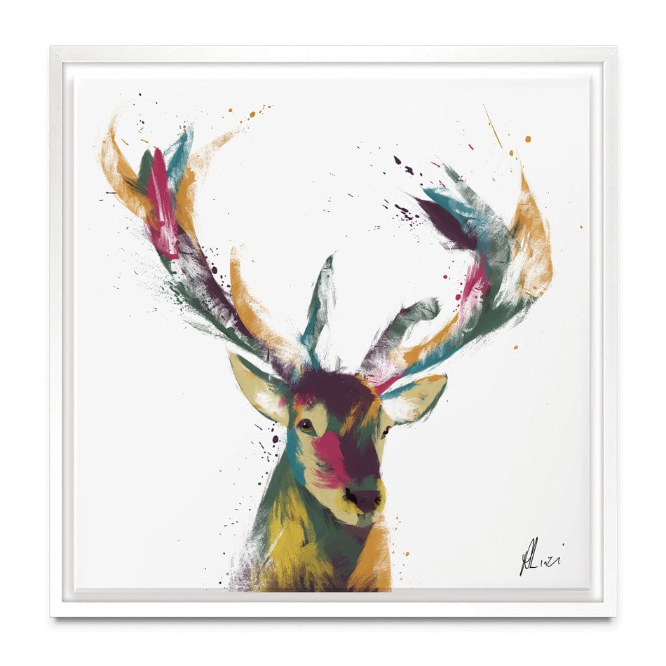 Colourful Stag Canvas Print wall art product Aimee Linzi