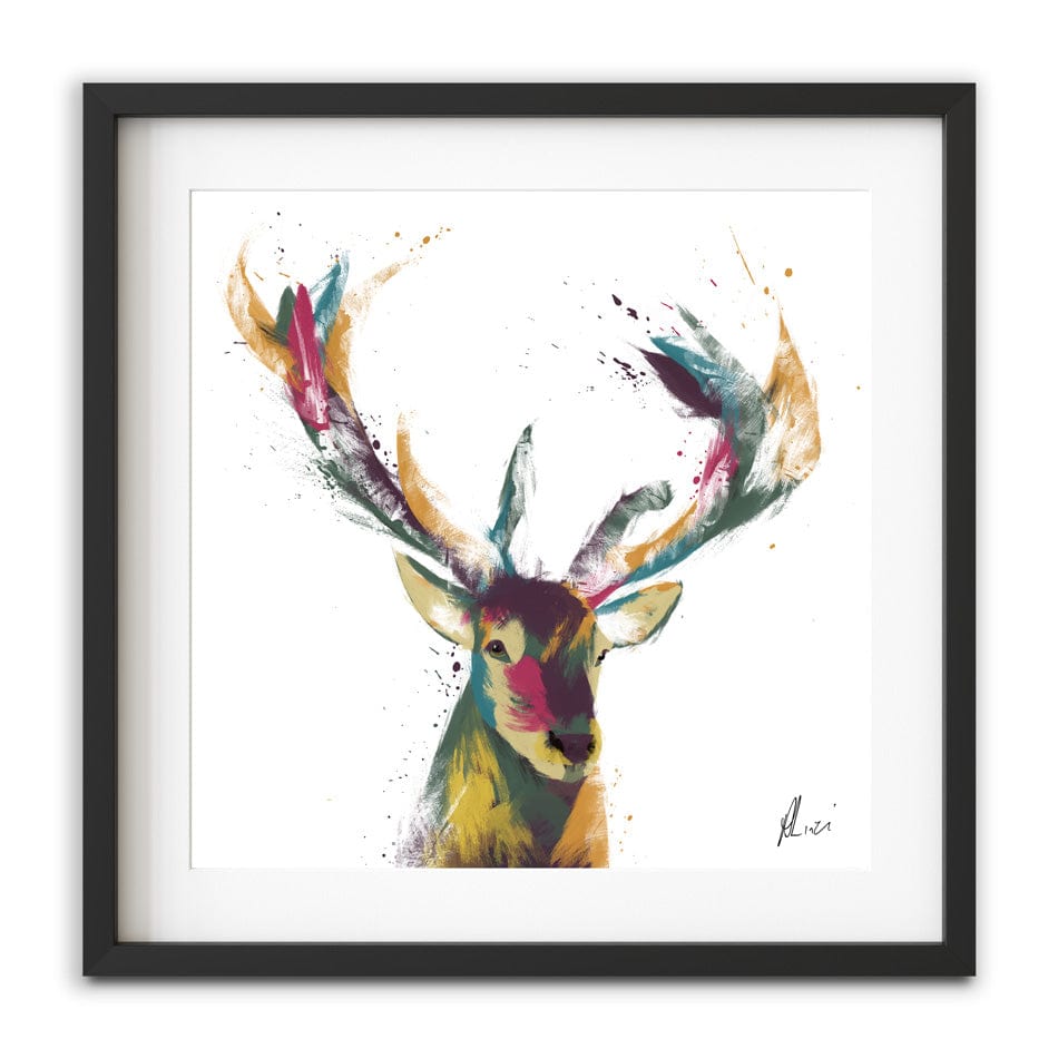 Colourful Stag Framed Art Print wall art product Aimee Linzi