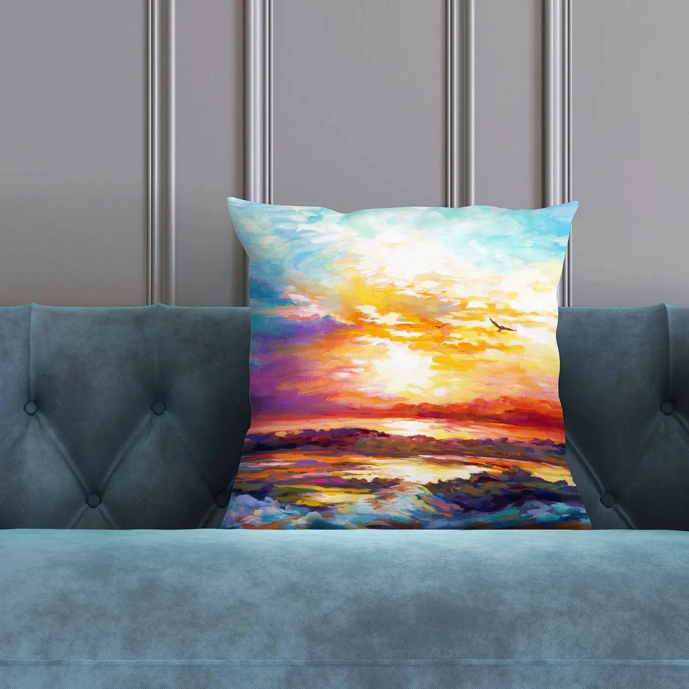 Colourful Sunset Cushion Colourful Sunset Cushion wall art product Leon Devenice