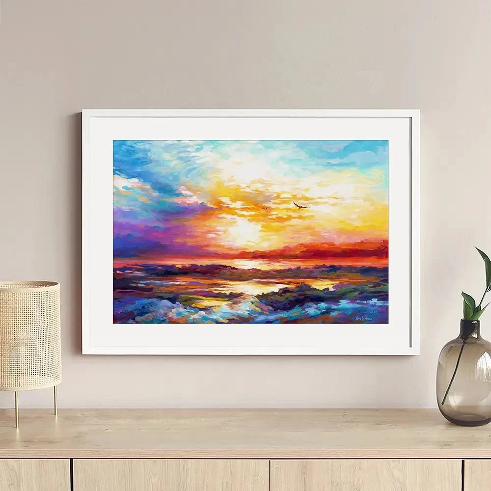 Colourful Sunset Framed Art Print Colourful Sunset Framed Art Print wall art product Leon Devenice