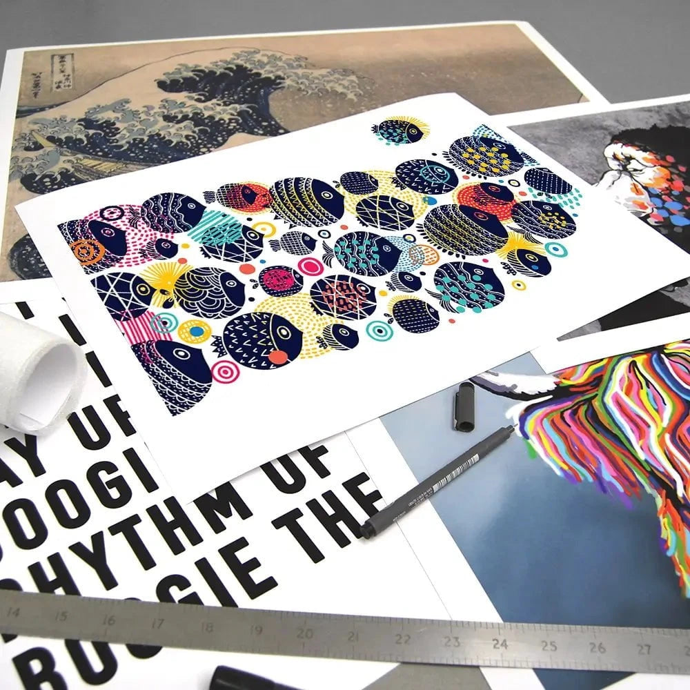 Colourful Swimming Fish Art Print Colourful Swimming Fish Art Print wall art product Vyazovskaya Julia / Shutterstock