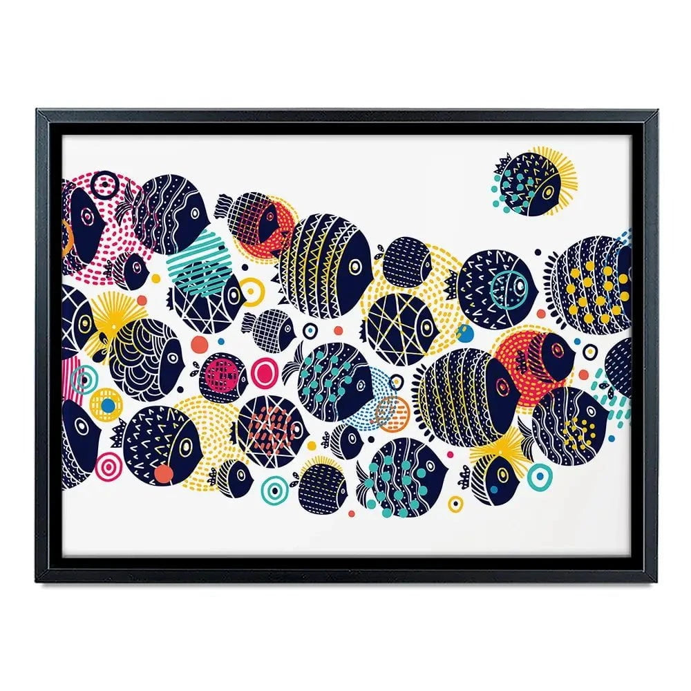 Colourful Swimming Fish Canvas Print Colourful Swimming Fish Canvas Print wall art product Vyazovskaya Julia / Shutterstock