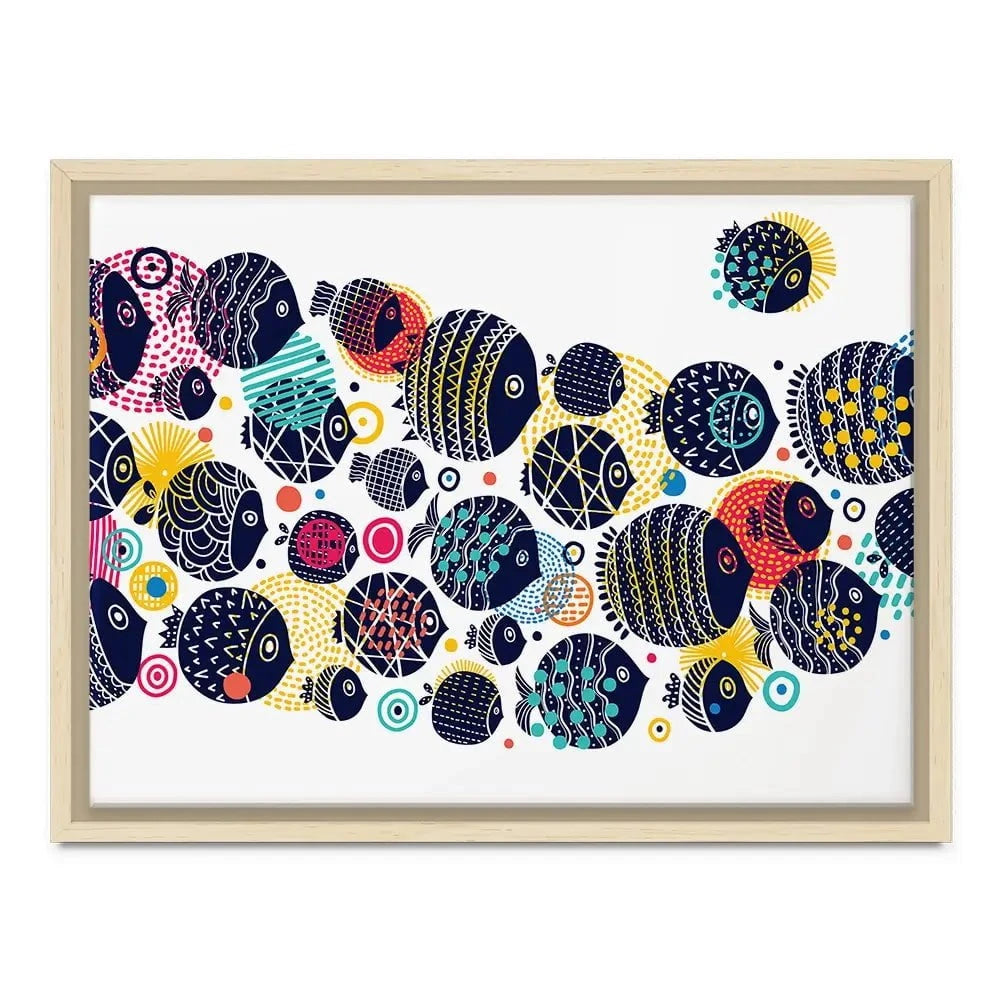 Colourful Swimming Fish Canvas Print Colourful Swimming Fish Canvas Print wall art product Vyazovskaya Julia / Shutterstock