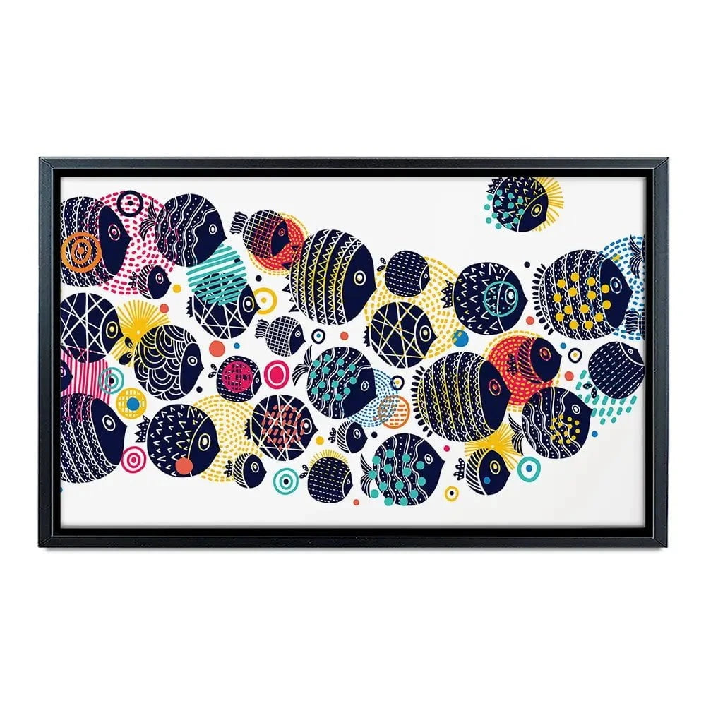 Colourful Swimming Fish Canvas Print Colourful Swimming Fish Canvas Print wall art product Vyazovskaya Julia / Shutterstock