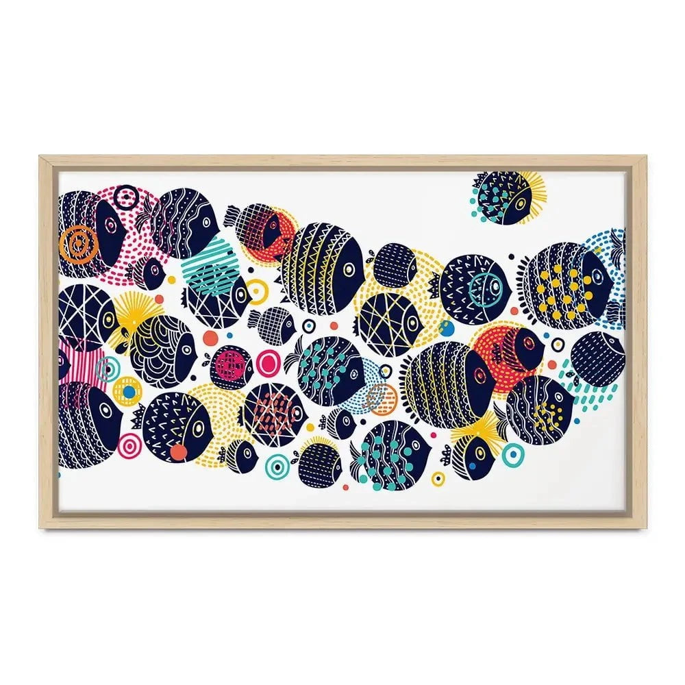 Colourful Swimming Fish Canvas Print Colourful Swimming Fish Canvas Print wall art product Vyazovskaya Julia / Shutterstock