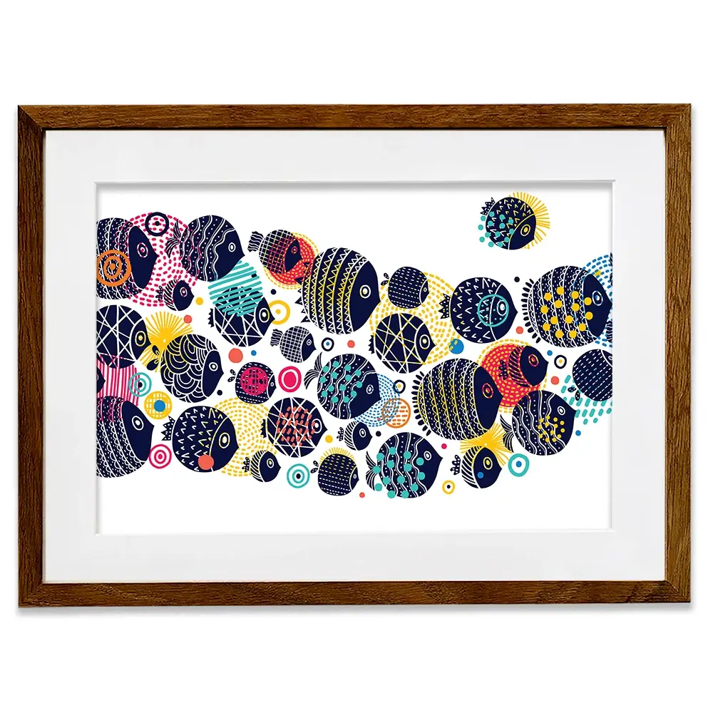 Colourful Swimming Fish Framed Art Print Colourful Swimming Fish Framed Art Print wall art product Vyazovskaya Julia / Shutterstock