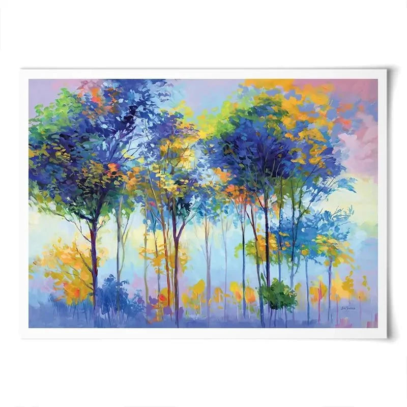 Colourful Tranquil Trees Art Print Colourful Tranquil Trees Art Print wall art product Leon Devenice