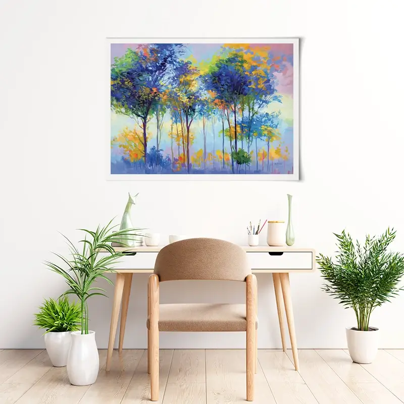 Colourful Tranquil Trees Art Print Colourful Tranquil Trees Art Print wall art product Leon Devenice