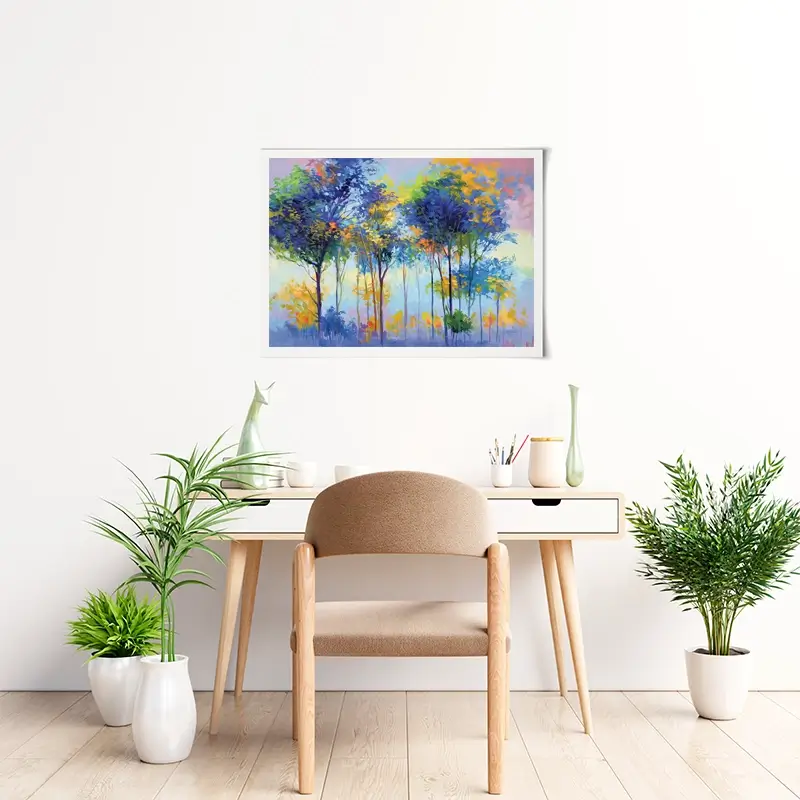 Colourful Tranquil Trees Art Print Colourful Tranquil Trees Art Print wall art product Leon Devenice