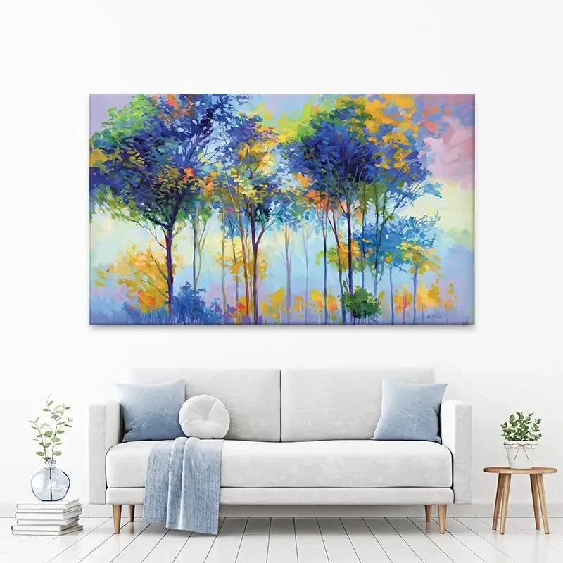 Colourful Tranquil Trees Canvas Print Colourful Tranquil Trees Canvas Print wall art product Leon Devenice