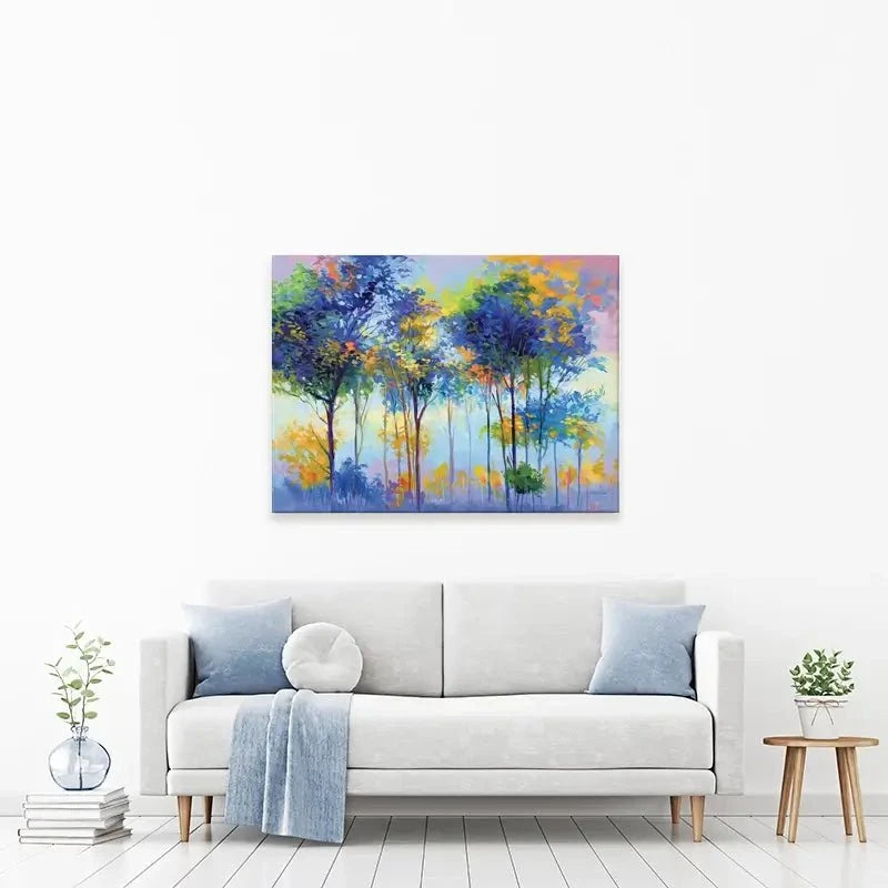 Colourful Tranquil Trees Canvas Print Colourful Tranquil Trees Canvas Print wall art product Leon Devenice