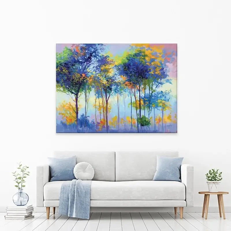 Colourful Tranquil Trees Canvas Print Colourful Tranquil Trees Canvas Print wall art product Leon Devenice