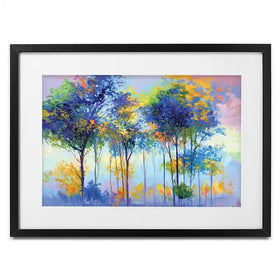 Colourful Tranquil Trees Framed Art Print Colourful Tranquil Trees Framed Art Print wall art product Leon Devenice