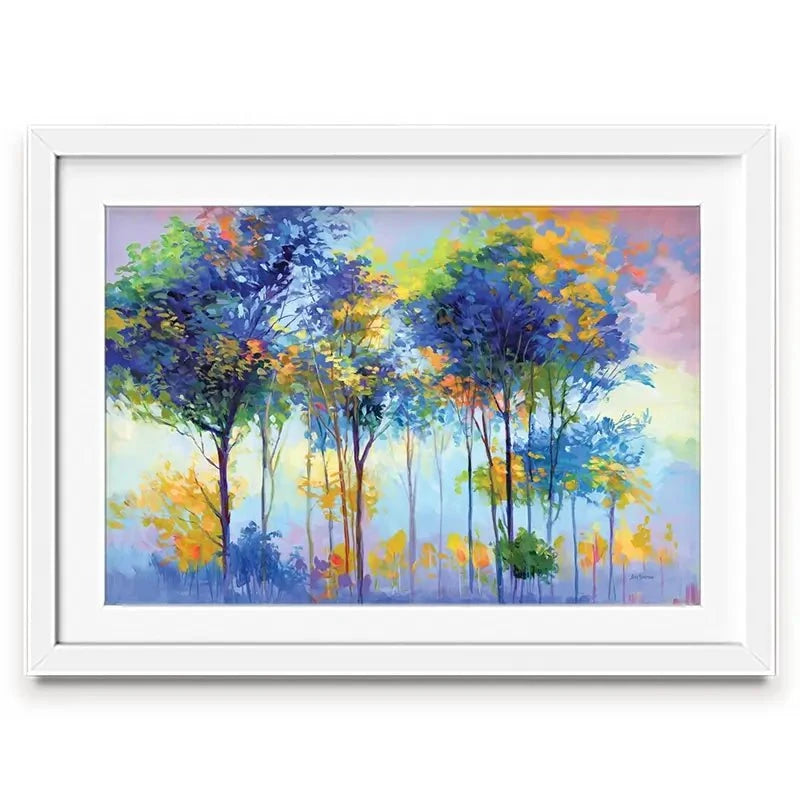 Colourful Tranquil Trees Framed Art Print Colourful Tranquil Trees Framed Art Print wall art product Leon Devenice