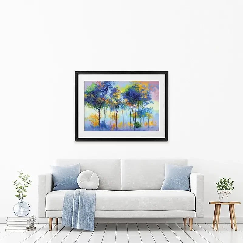 Colourful Tranquil Trees Framed Art Print Colourful Tranquil Trees Framed Art Print wall art product Leon Devenice