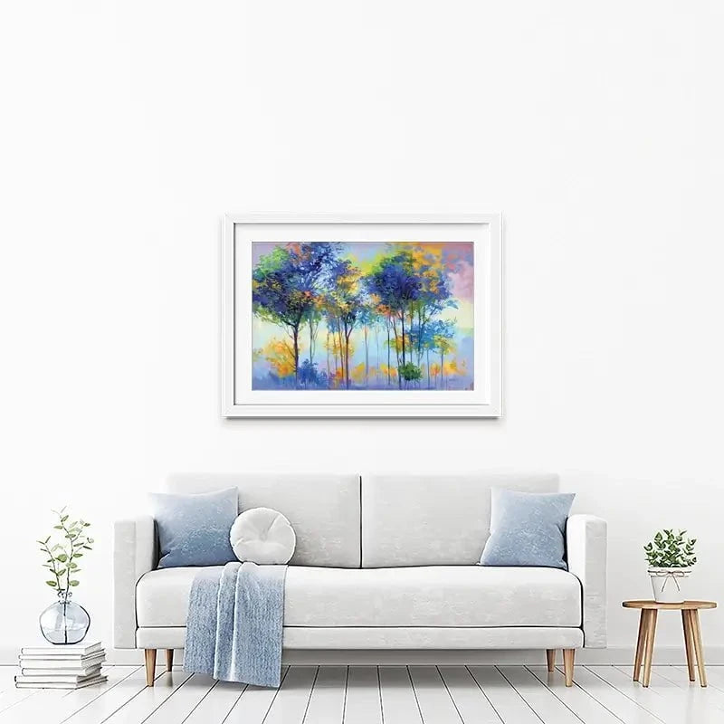 Colourful Tranquil Trees Framed Art Print Colourful Tranquil Trees Framed Art Print wall art product Leon Devenice